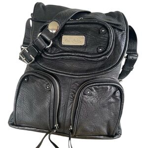 Kate Landry Large 100% Leather X-body Sack Bag - EUC